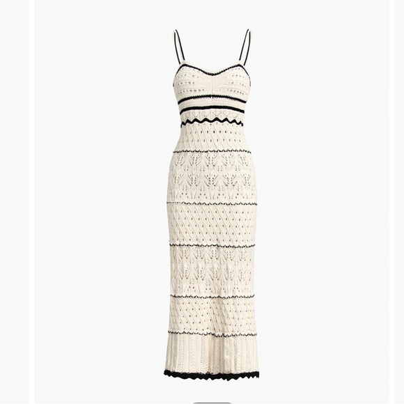 olive + oak | ivory crochet eyelet two piece set midi dress - Picture 1 of 9
